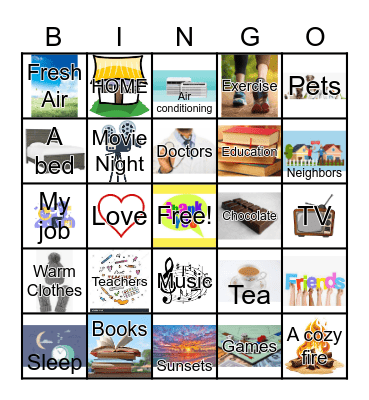 GRATITUDE BINGO Card