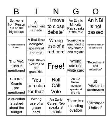 IEA-RA 2026 Bingo Card