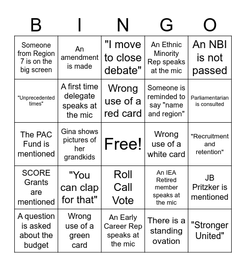 IEA-RA 2026 Bingo Card