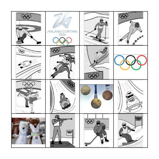 Winter Olympic Sports Bingo Card