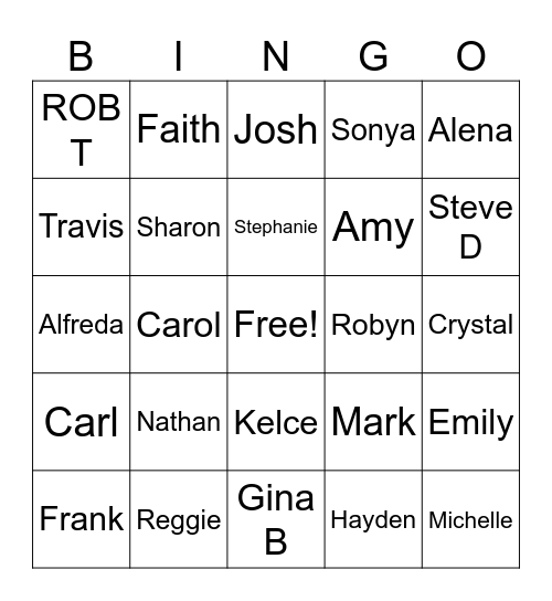 GRACE & i3 SERVING MEMBERS Bingo Card