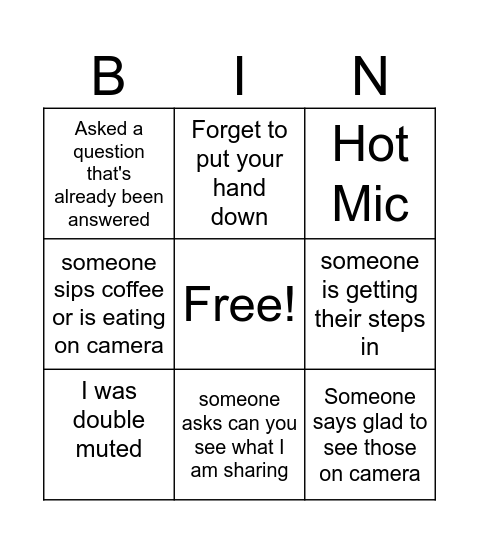 IFG F16 Bingo Card