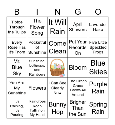 Spring Music BINGO Card