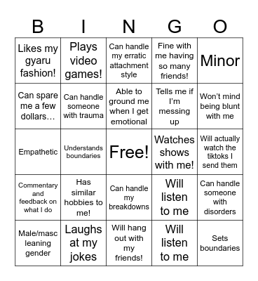 Faye bingo pt.2 Bingo Card