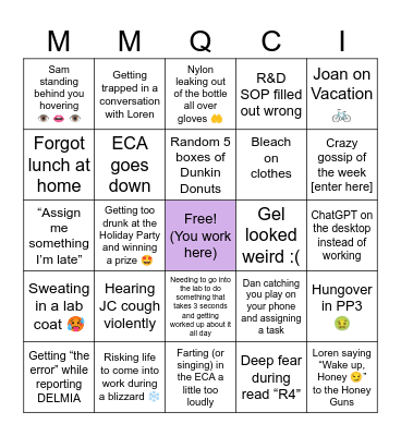MMQCI BINGO Card