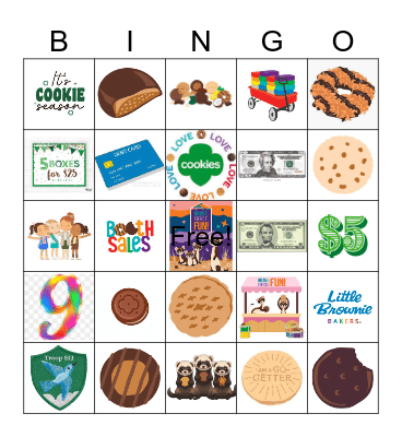 Girl Scout Cookies Bingo Card