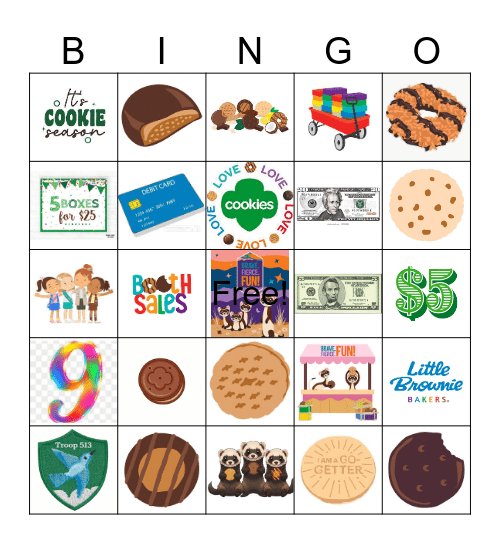 Girl Scout Cookies Bingo Card