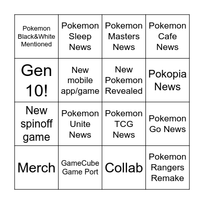Pokemon Day Bingo! Bingo Card