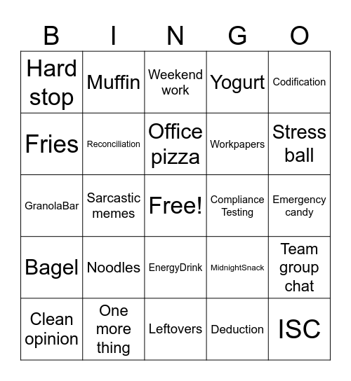 Accounting Bingo Card