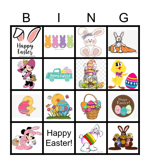 Easter Picture Bingo 26 Bingo Card
