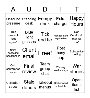 Busy season survival guide Bingo Card
