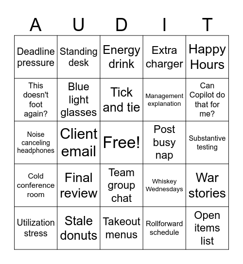 Busy season survival guide Bingo Card