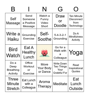 DAILY ACTS OF SELF-CARE Bingo Card