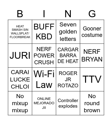 Tekken Bingo Card