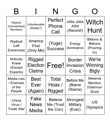 SOTU BS Bingo Card
