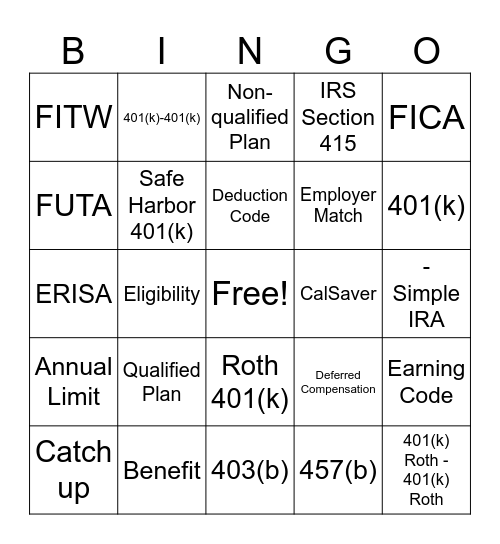 PCTY Retirement Bingo! Bingo Card