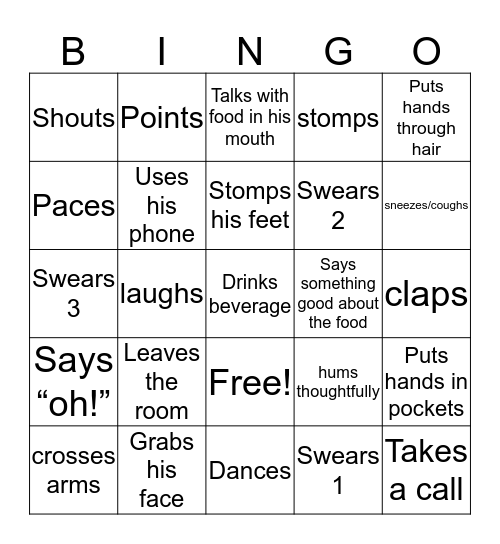 Walter Bingo Card