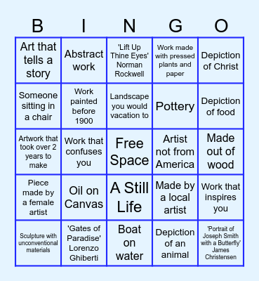 MOA Bingo Card