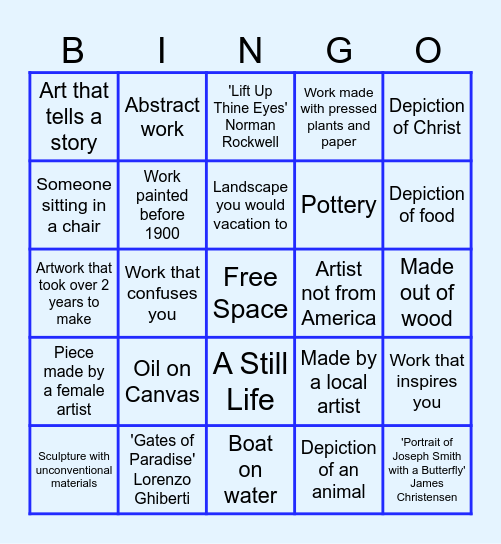 MOA Bingo Card