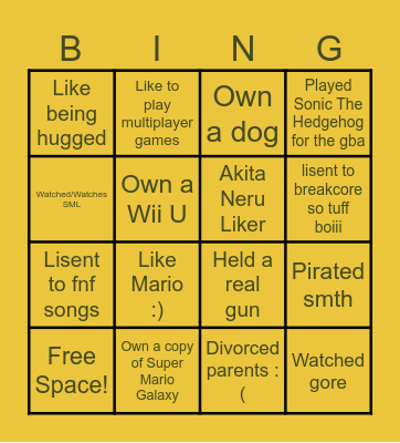 Neru's Bingo Card