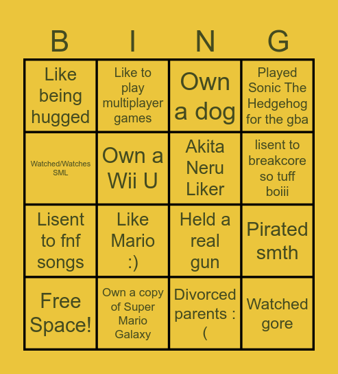 Neru's Bingo Card