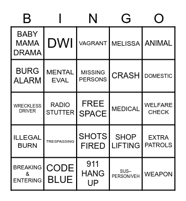 MANIC MONDAY Bingo Card