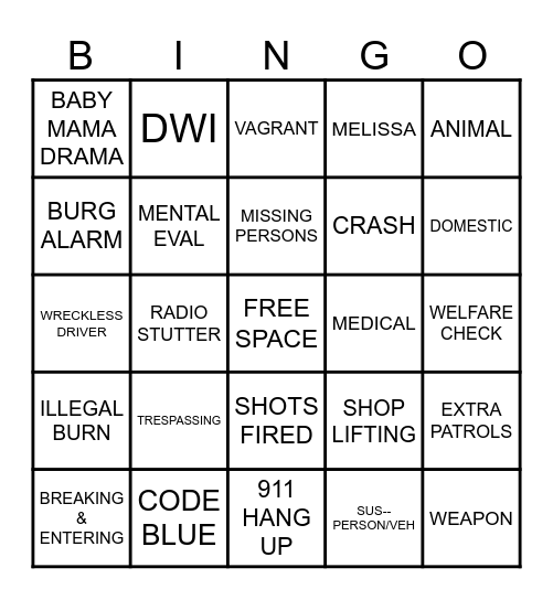 MANIC MONDAY Bingo Card