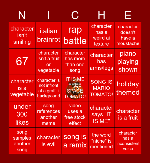 MARIO TOMATO BINGO Card