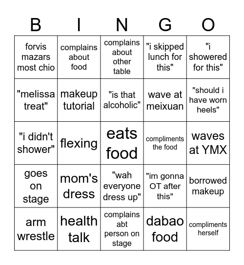 CZNZYF Bingo Card