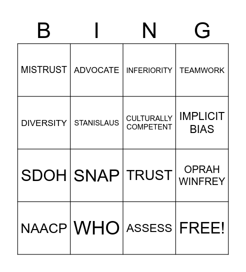 BINGO Card