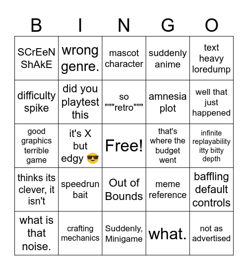 STEAM NEXT FEST BINGO Card