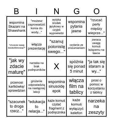 em Bingo Card