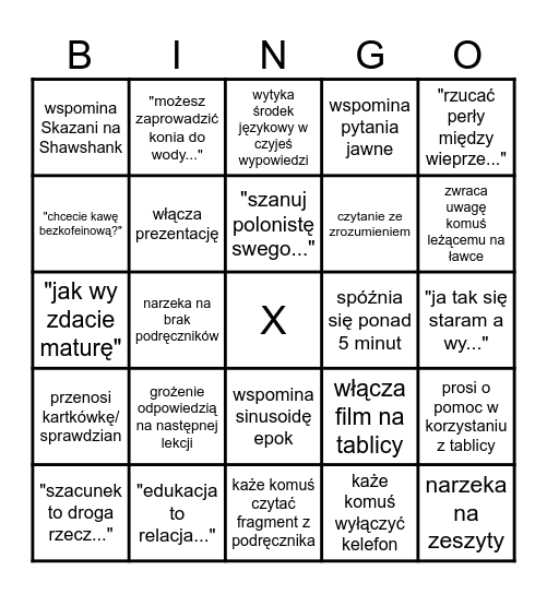 em Bingo Card