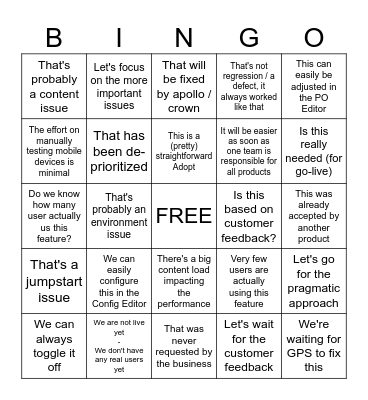VABS BINGO Card