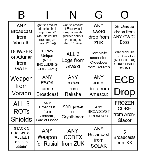 AORB BINGO 2.0 Bingo Card