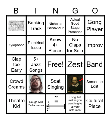 Encore Bingo Card