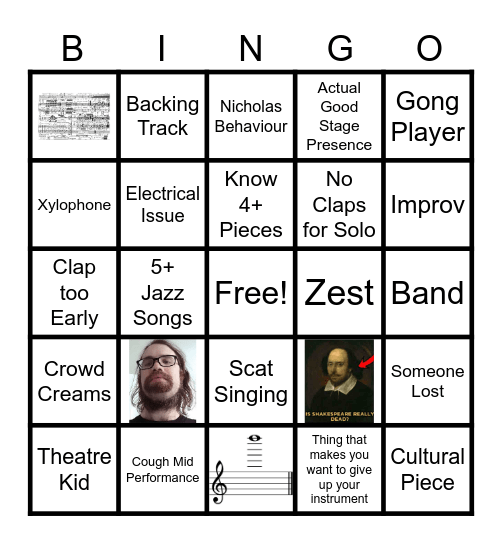 Encore Bingo Card