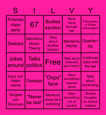SILVERMINTZ BINGO Card