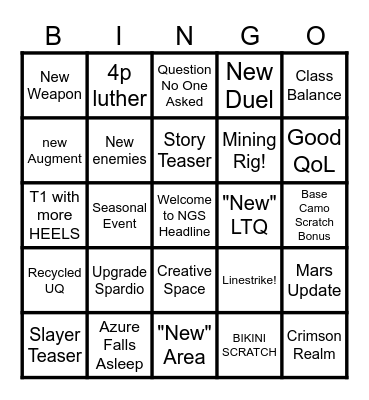 NGS Headline 2/24/26 Bingo Card