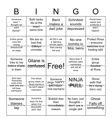 Happy Birthday Rosa Bingo Card