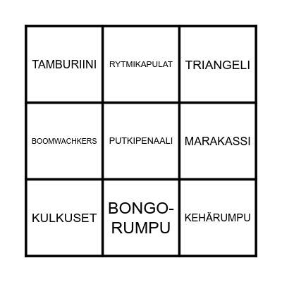 RYTMISOITTIMET Bingo Card