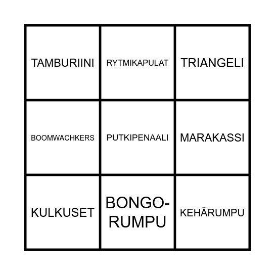 RYTMISOITTIMET Bingo Card