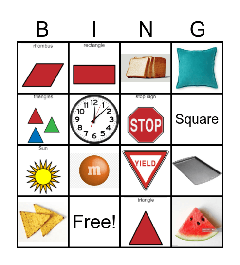 Shapes Bingo Card