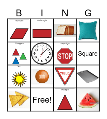 Shapes Bingo Card