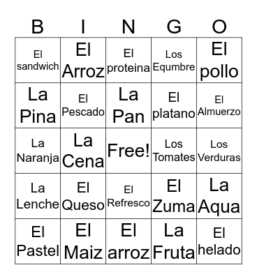 Brunch Bingo Card