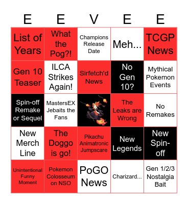 Pokemon Day '26 Bingo Card