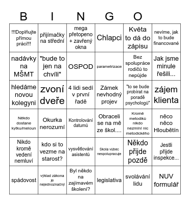 porada Bingo Card