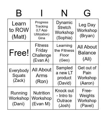 60XT Bingo Card