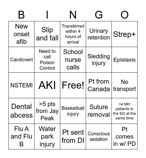 March Bingo Card