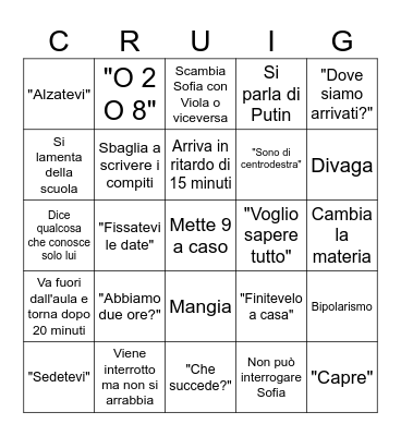 Carlucingo Bingo Card